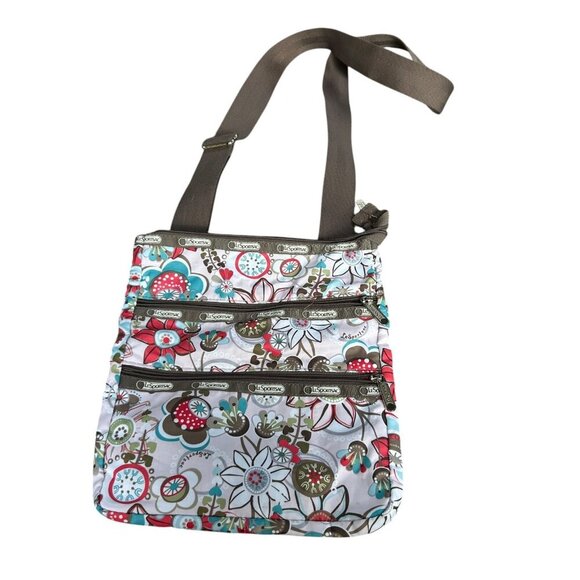 LeSportsac Floral Medium Crossbody Bag Lots of Compartments - Picture 1 of 7